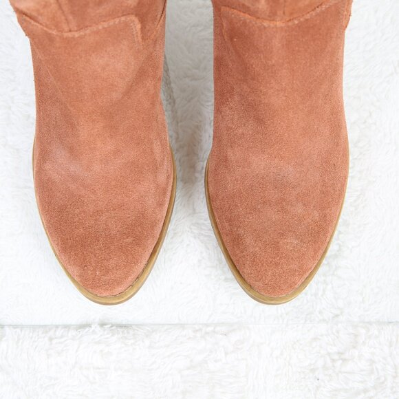 LUCKY BRAND Embrleigh Brown Suede Mid-Calf Boots - Picture 10 of 14